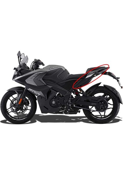 Bajaj Pulsar RS200 2021-2025 Sol Arka Sele Altı Kuyruk Grenajı Siyah-Gri A modelleri