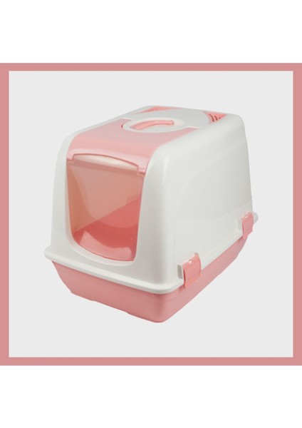 Büyük Boy Kapalı Kedi Tuvaleti Pembe + Kürek Hediyeli fiyatları