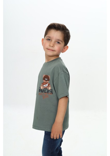 Erkek Çocuk Rules Şapkalı Ayı Baskılı Tişört fiyatları