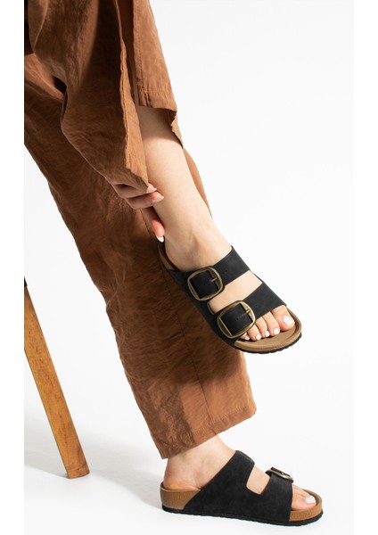 Pierre Cardin Calton Kadın Siyah Mantar Taban Terlik modelleri