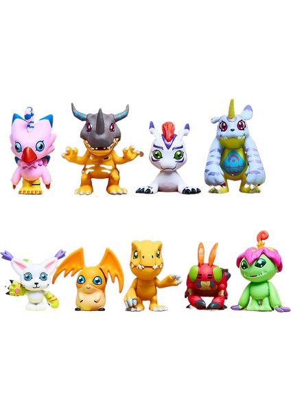Agutyrannosaurus ve Tailmon Dahil 9 Küçük Digimon Figürü (Yurt Dışından)