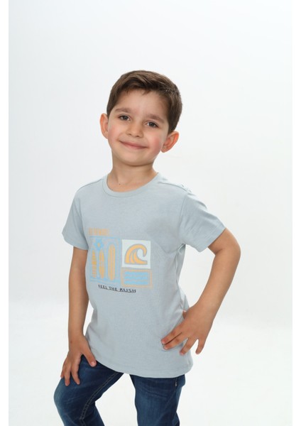 Erkek Çocuk Surf Tema Baskılı Tişört fiyatları