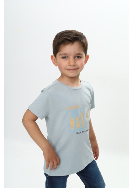 Erkek Çocuk Surf Tema Baskılı Tişört modelleri