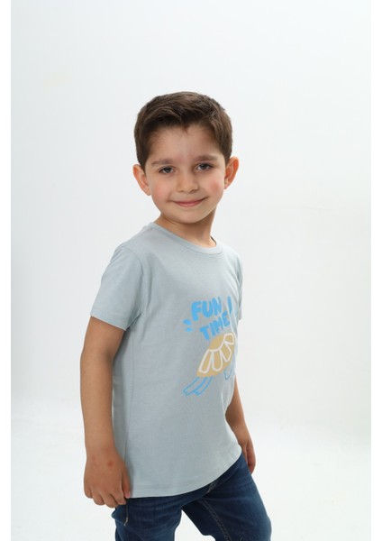 Erkek Çocuk Su Kaplumbağası Baskılı Tişört