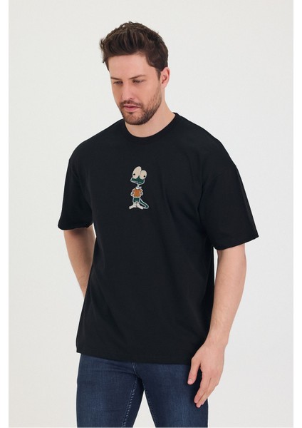 Bisiklet Yaka Oversize Salaş Unisex T-Shirt