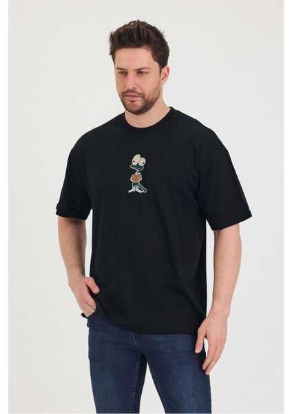 Bisiklet Yaka Oversize Salaş Unisex T-Shirt