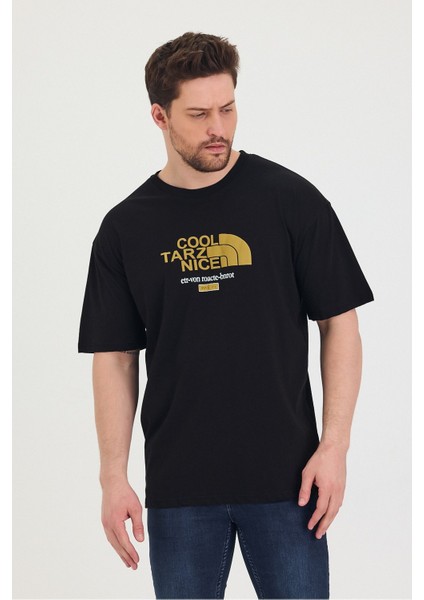 Bisiklet Yaka Oversize Ayıcık Baskılı Salaş Unisex T-Shirt