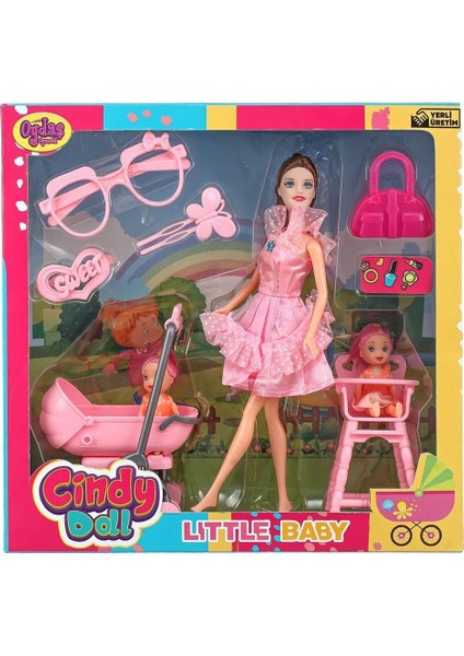 Pusetli Mama Sandalyeli Bebek Seti Doll Little Baby