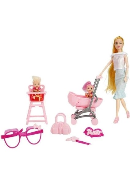 Pusetli Mama Sandalyeli Bebek Seti Doll Little Baby fiyatları