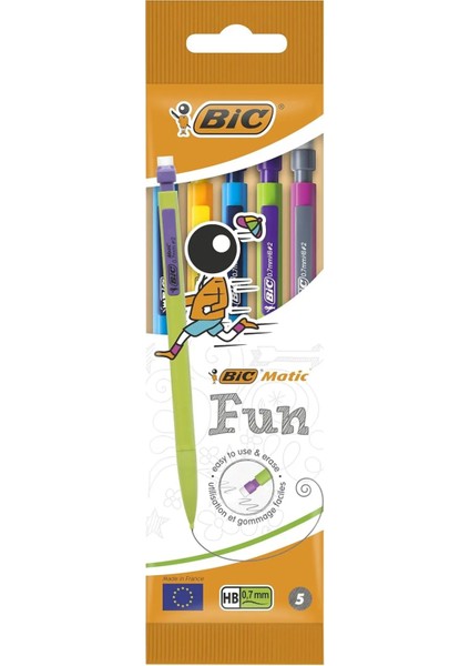 Bıc Matic Combo Fun 0.7 Uçlu Kalem 5'lu Poşet, Farklı Renklerde Versatil Kalem