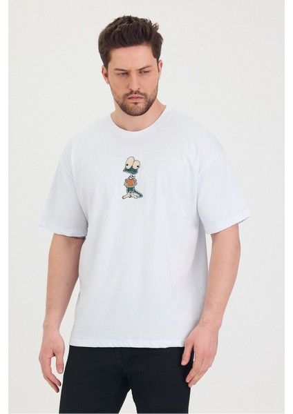 Bisiklet Yaka Oversize Salaş Unisex T-Shirt
