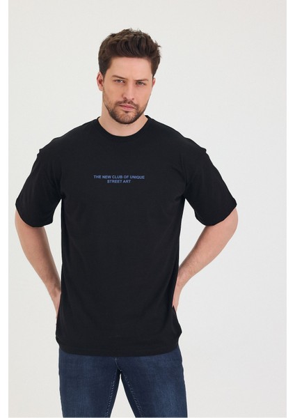 Bisiklet Yaka Oversize Ön ve Arka Baskılı Salaş Unisex T-Shirt