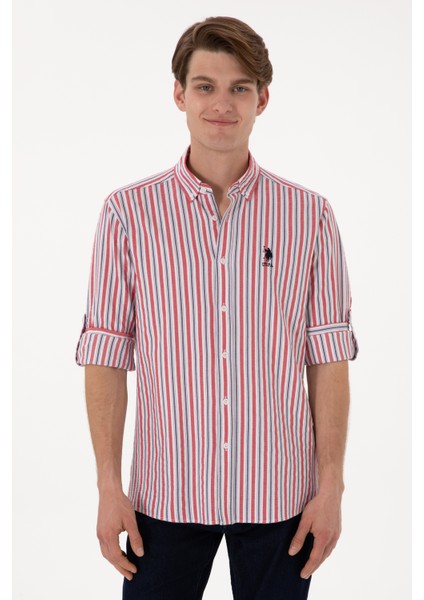 Erkek Kırmızı Gömlek Desenli 50306326-VR030