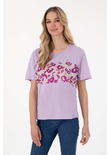 Kadın Lila Tişört 50299733-VR034