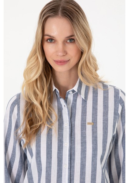 Kadın Lacivert Gömlek Desenli 50299305-VR033 fiyatları