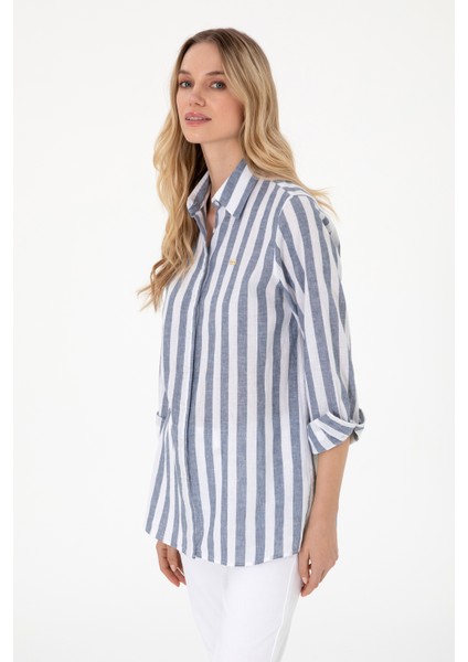 Kadın Lacivert Gömlek Desenli 50299305-VR033 modelleri