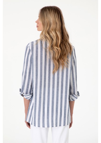 Kadın Lacivert Gömlek Desenli 50299305-VR033 indirimleri