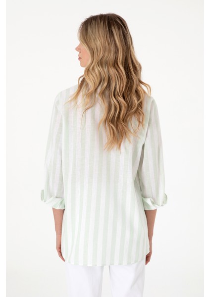 Kadın Su Yeşili Gömlek Desenli 50299305-VR048 indirimleri