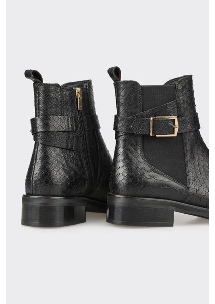 Siyah Deri Kadın Klasik Bot fırsatları