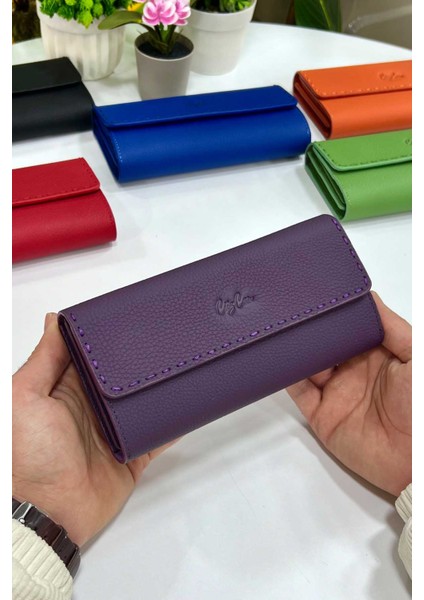 Hilton Hakiki Deri Örgü Detaylı Kadın Cüzdan