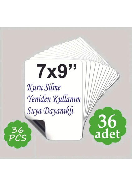 36'lı Beyaz Manyetik Magnet Kart, 6x9 cm Yeniden Kullanılabilir ve Su Geçirmez, Silinebilir fiyatları