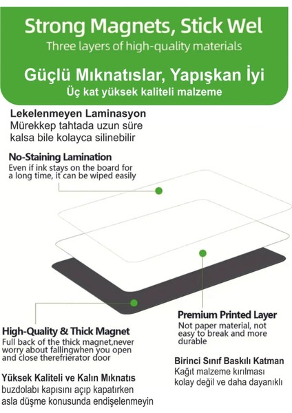 36'lı Beyaz Manyetik Magnet Kart, 6x9 cm Yeniden Kullanılabilir ve Su Geçirmez, Silinebilir fırsatları