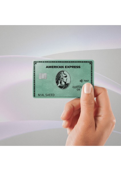 American Express Kart Kaplama Yeşil Sticker Kart Etiketi Yüksek Kaliteli Baskı