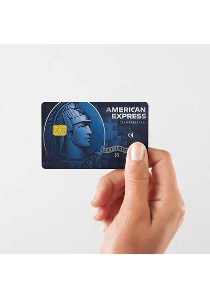 American Express Blue Parlak Yüzeyli Kart Kaplama Sticker