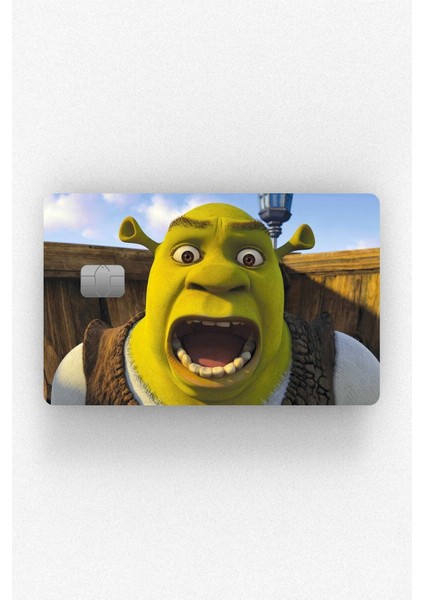 Shrek Ağzı Açık - Çipli Kart Kaplama Stickerı