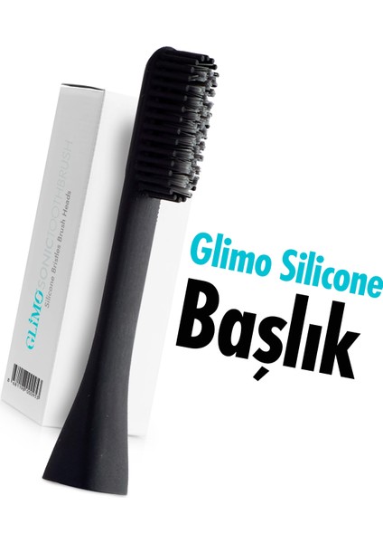 Sonic Şarjlı Diş Fırçası Başlığı 2li | 40.000 Titreşim/dk,5 Temizlik Modu, Silicone Head, Siyah
