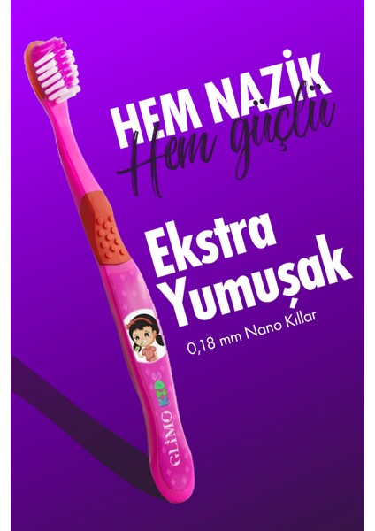 Kids Ağız Bakım Diş Fırçası Pembe | 3 Yaş Için Ultra Yumuşak Kıl, Diş Eti Dostu, Çocuk Diş Fırçası