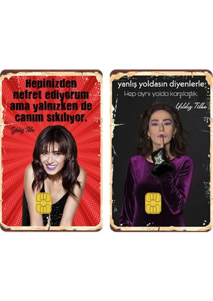 Yıldız Tilbe "hepinizden Nefret Ediyorum" Tasarımlı 2'li Kart Kaplama Sticker