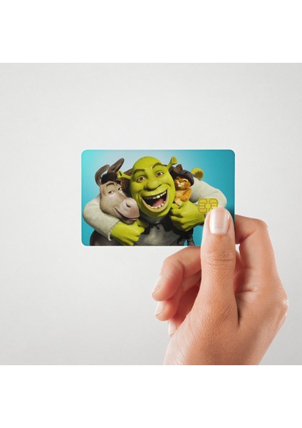 Shrek ve Sevimli Dostlar Çipli Kart Kaplama Stickerı