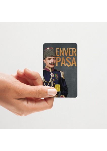 Edirne Fatihi Enver Paşa Tasarımlı Papara, Kredi Kart Kaplama Sticker