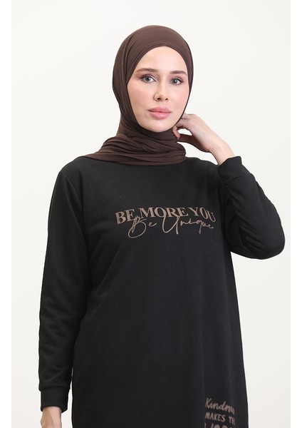 Baskılı Sweatshirt 0540-01 Siyah modelleri