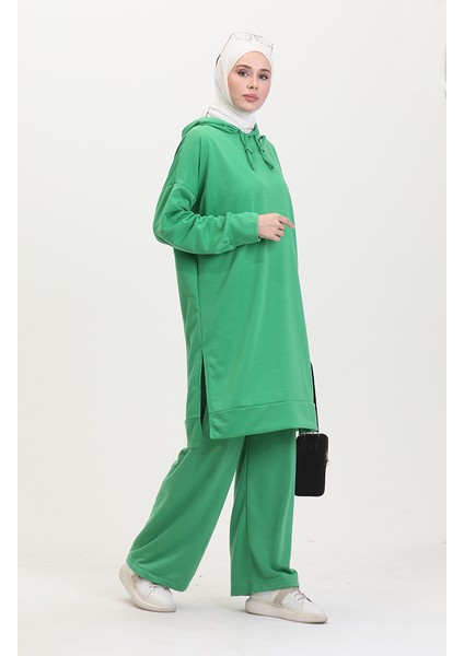 Kapüşonlu Eşofman Takım 0057-10 Yeşil fiyatları