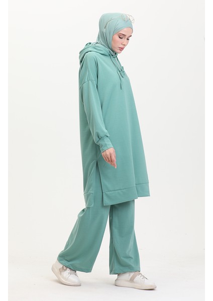 Kapüşonlu Eşofman Takım 0057-07 Çağla Yeşili fiyatları