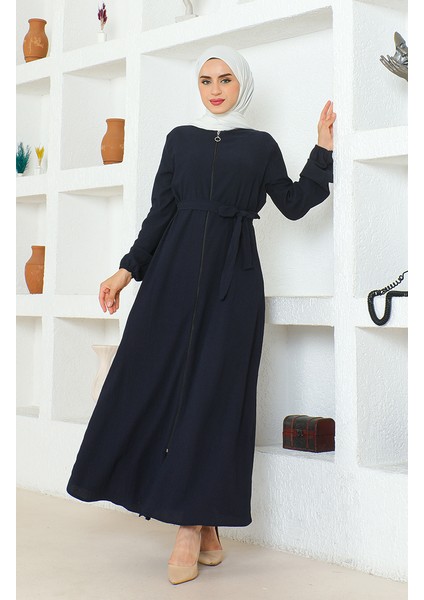 Bürümcük Kumaş Kuşaklı Ferace 1019-06 Lacivert fiyatları