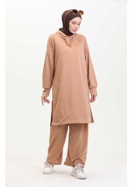 Kapüşonlu Eşofman Takım 0057-11 Sütlü Kahve fiyatları