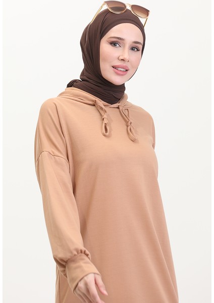 Kapüşonlu Eşofman Takım 0057-11 Sütlü Kahve modelleri