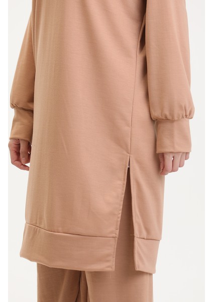 Kapüşonlu Eşofman Takım 0057-11 Sütlü Kahve fırsatları