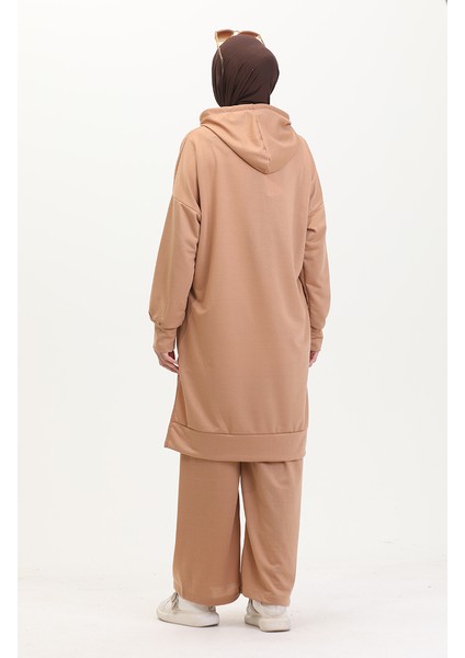 Kapüşonlu Eşofman Takım 0057-11 Sütlü Kahve indirimleri