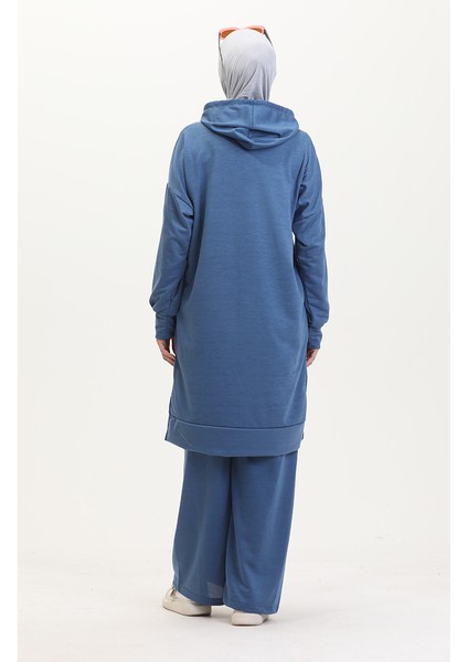 Kapüşonlu Eşofman Takım 0057-09 Indigo