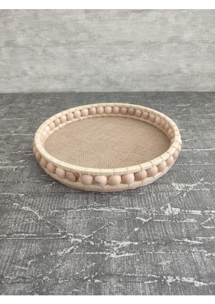 Boncuklu Dekoratif Ahşap Tepsi 28 cm fiyatları