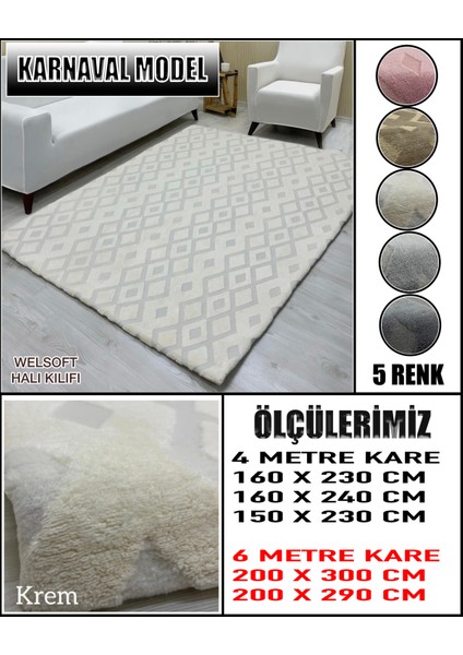 Karnaval Model Kumaştan Welsoft Lastikli Halı Örtüsü