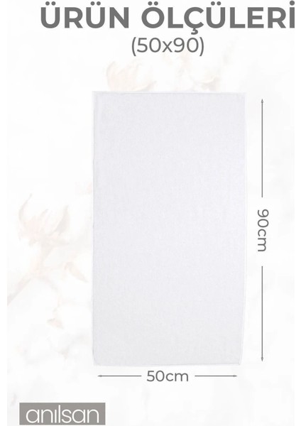 6'lı Beyaz El Havlusu - 50x90 Cm, 225 gr, %100 Pamuk, Spa Ve Otel Havlusu, Günlük Kullanıma Uygun fırsatları