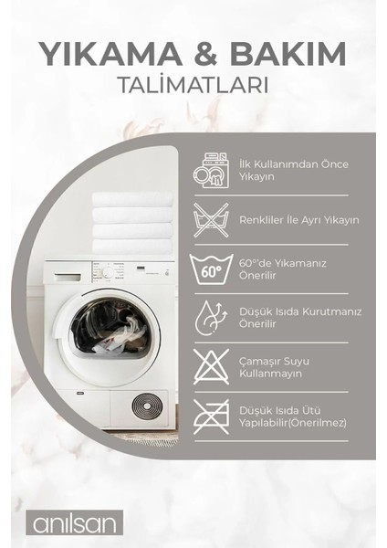 6'lı Beyaz El Havlusu - 50x90 Cm, 225 gr, %100 Pamuk, Spa Ve Otel Havlusu, Günlük Kullanıma Uygun