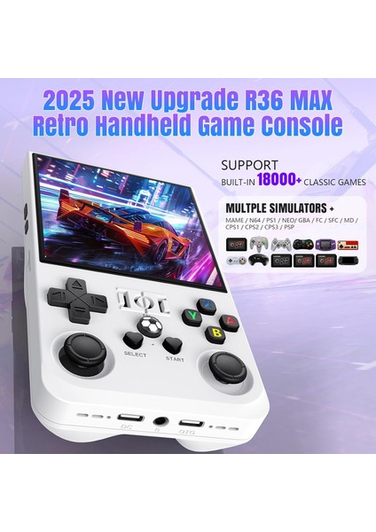 R36S Max Retro El Oyun Konsolu 4.0\'\' IPS Ekranlı 18.000 Oyunlu