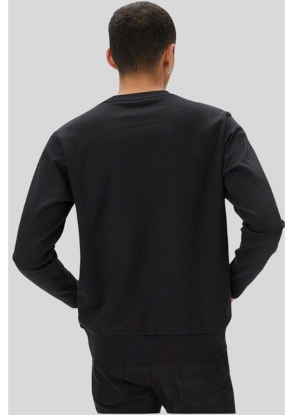Regular Fit Erkek Sweatshirt Siyah