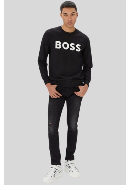 Regular Fit Erkek Sweatshirt Siyah
